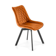 Scaun rotativ K520, caramiziu/negru, stofa catifelata/metal, 45x63x80 cm