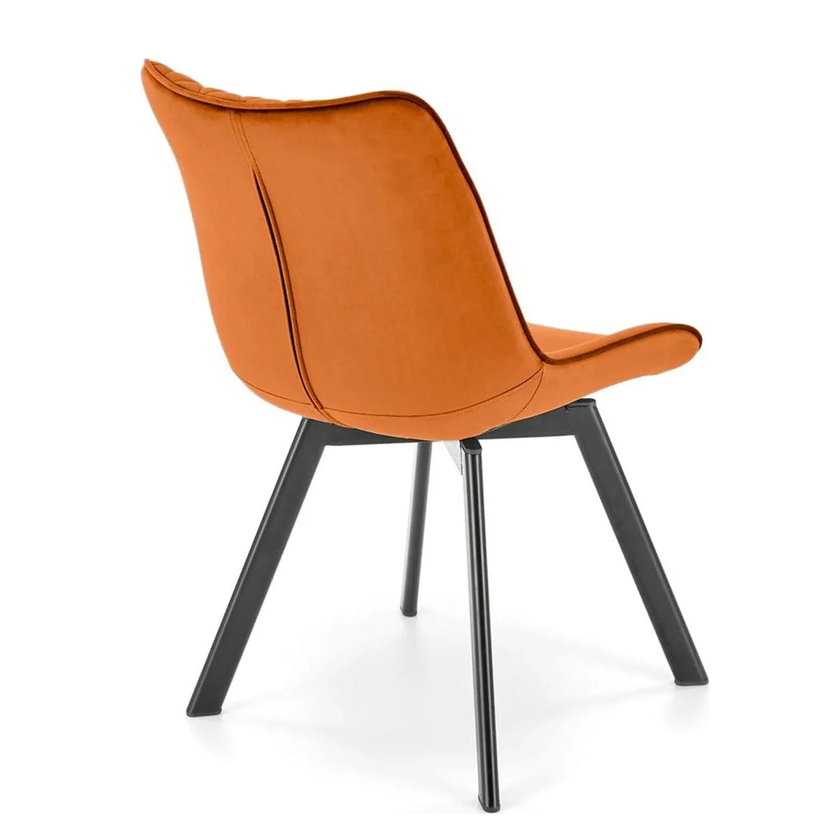 Scaun rotativ K520, caramiziu/negru, stofa catifelata/metal, 45x63x80 cm