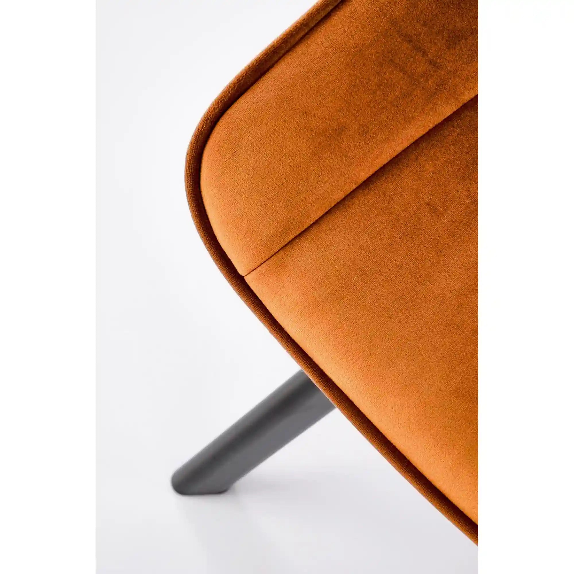 Scaun rotativ K520, caramiziu/negru, stofa catifelata/metal, 45x63x80 cm