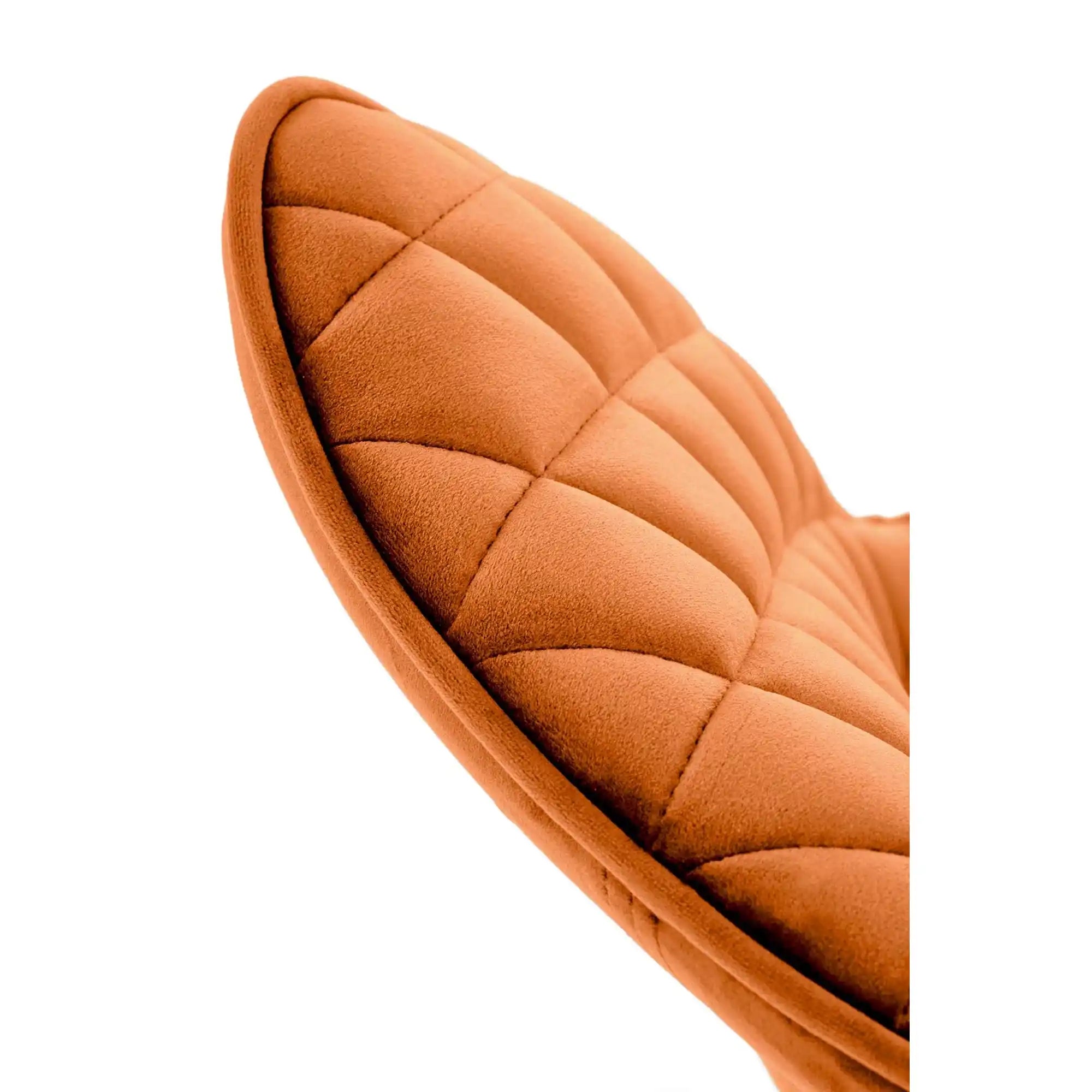 Scaun rotativ K520, caramiziu/negru, stofa catifelata/metal, 45x63x80 cm