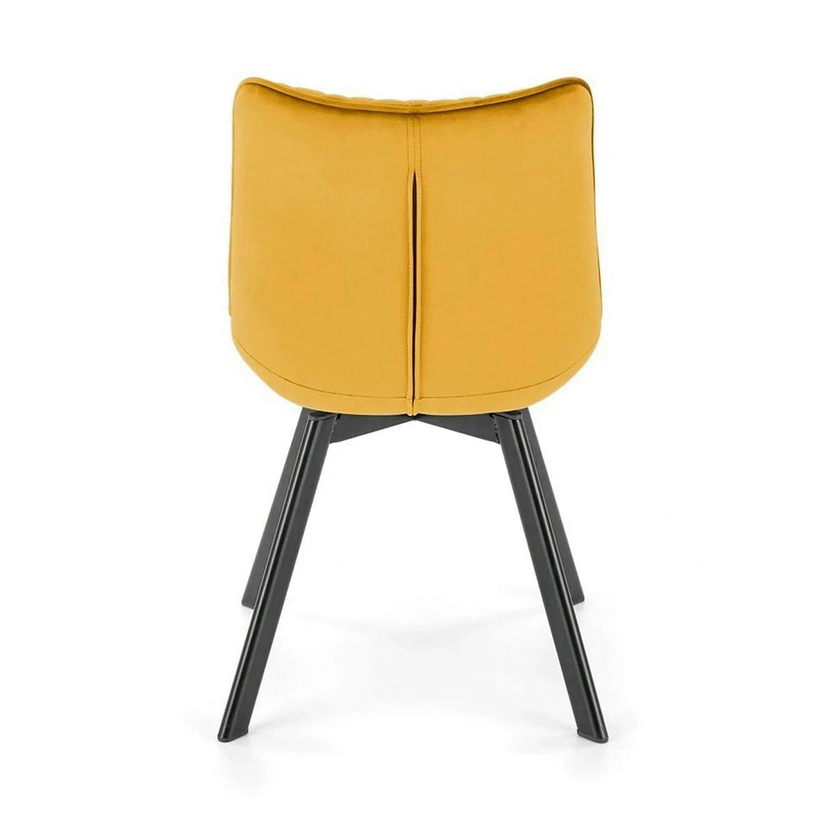 Scaun rotativ K520, galben mustar/negru, stofa catifelata/metal, 45x63x80 cm