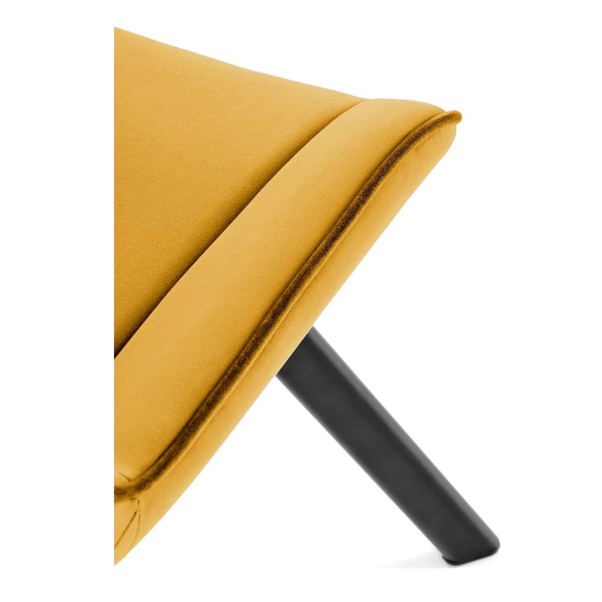 Scaun rotativ K520, galben mustar/negru, stofa catifelata/metal, 45x63x80 cm