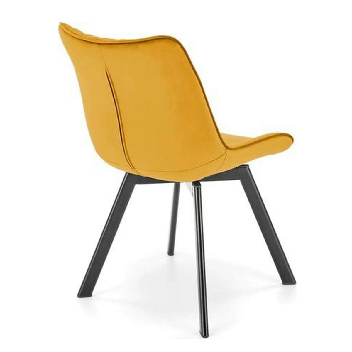 Scaun rotativ K520, galben mustar/negru, stofa catifelata/metal, 45x63x80 cm