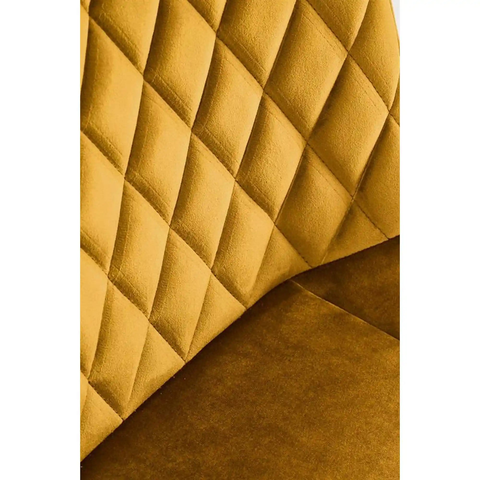 Scaun rotativ K520, galben mustar/negru, stofa catifelata/metal, 45x63x80 cm