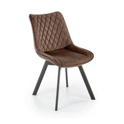 Scaun rotativ K520, maro/negru, stofa catifelata/metal, 45x63x80 cm