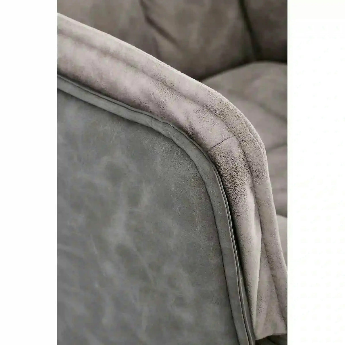 Scaun rotativ K523, gri/negru, stofa/piele ecologica, 61x61x85 cm