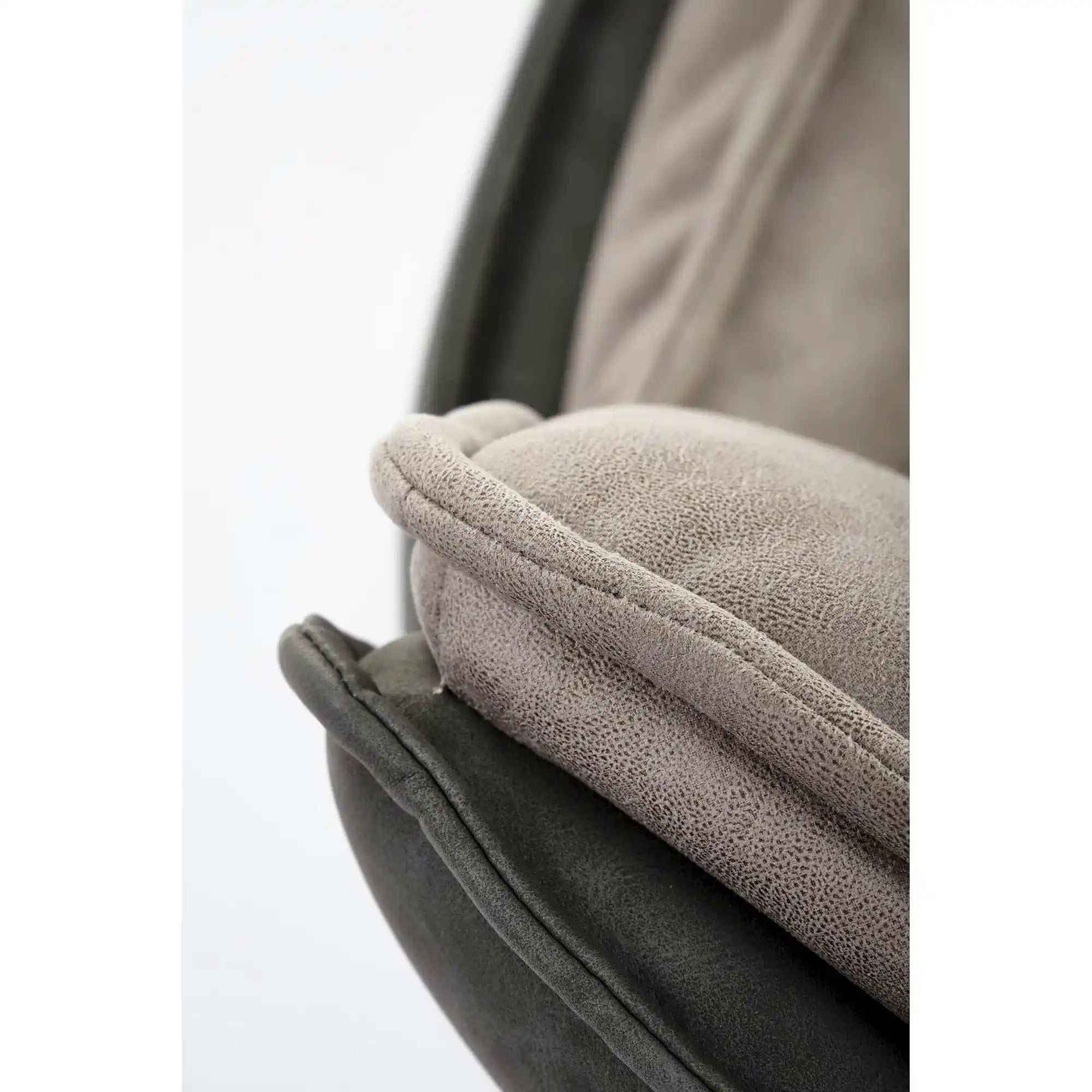 Scaun rotativ K523, gri/negru, stofa/piele ecologica, 61x61x85 cm