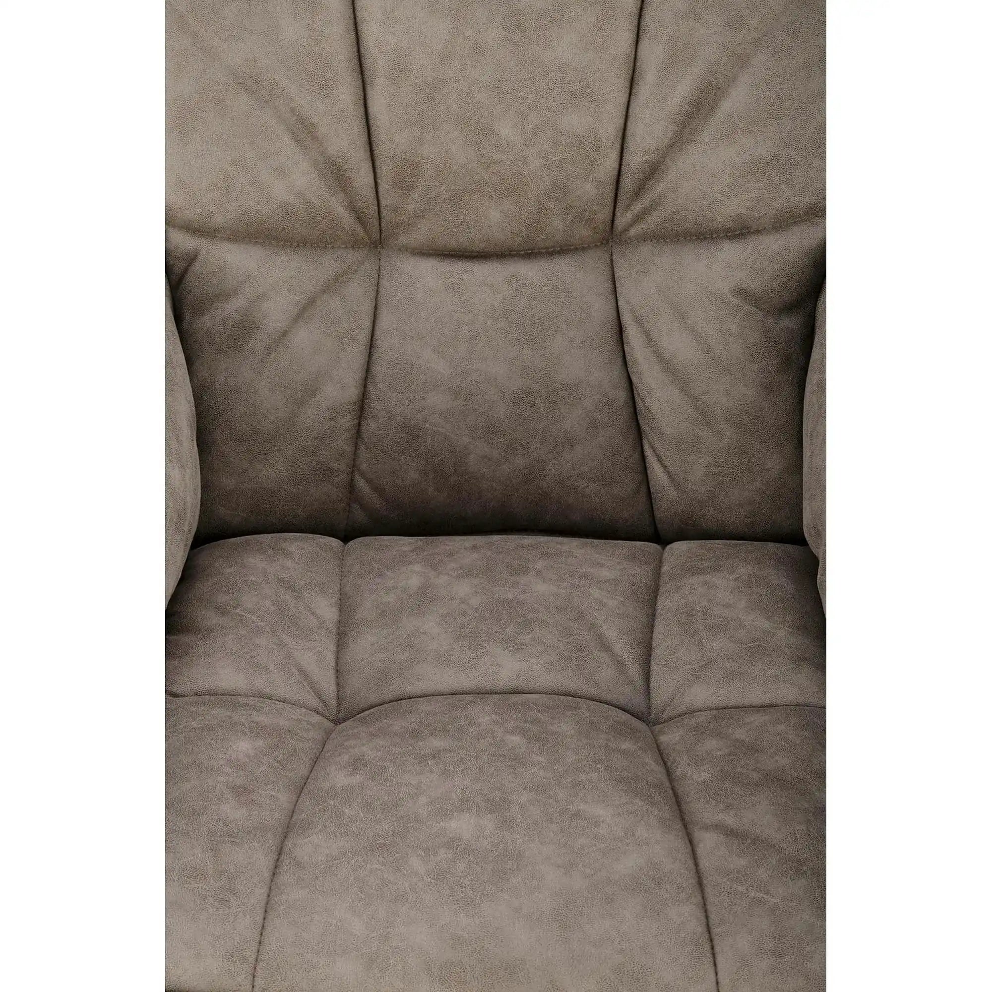 Scaun rotativ K523, gri/negru, stofa/piele ecologica, 61x61x85 cm