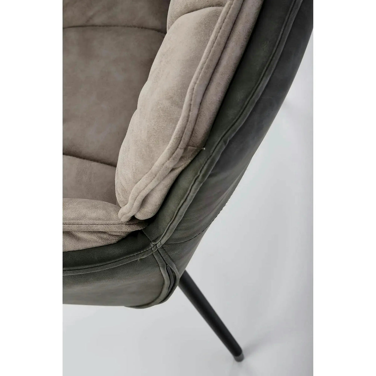 Scaun rotativ K523, gri/negru, stofa/piele ecologica, 61x61x85 cm