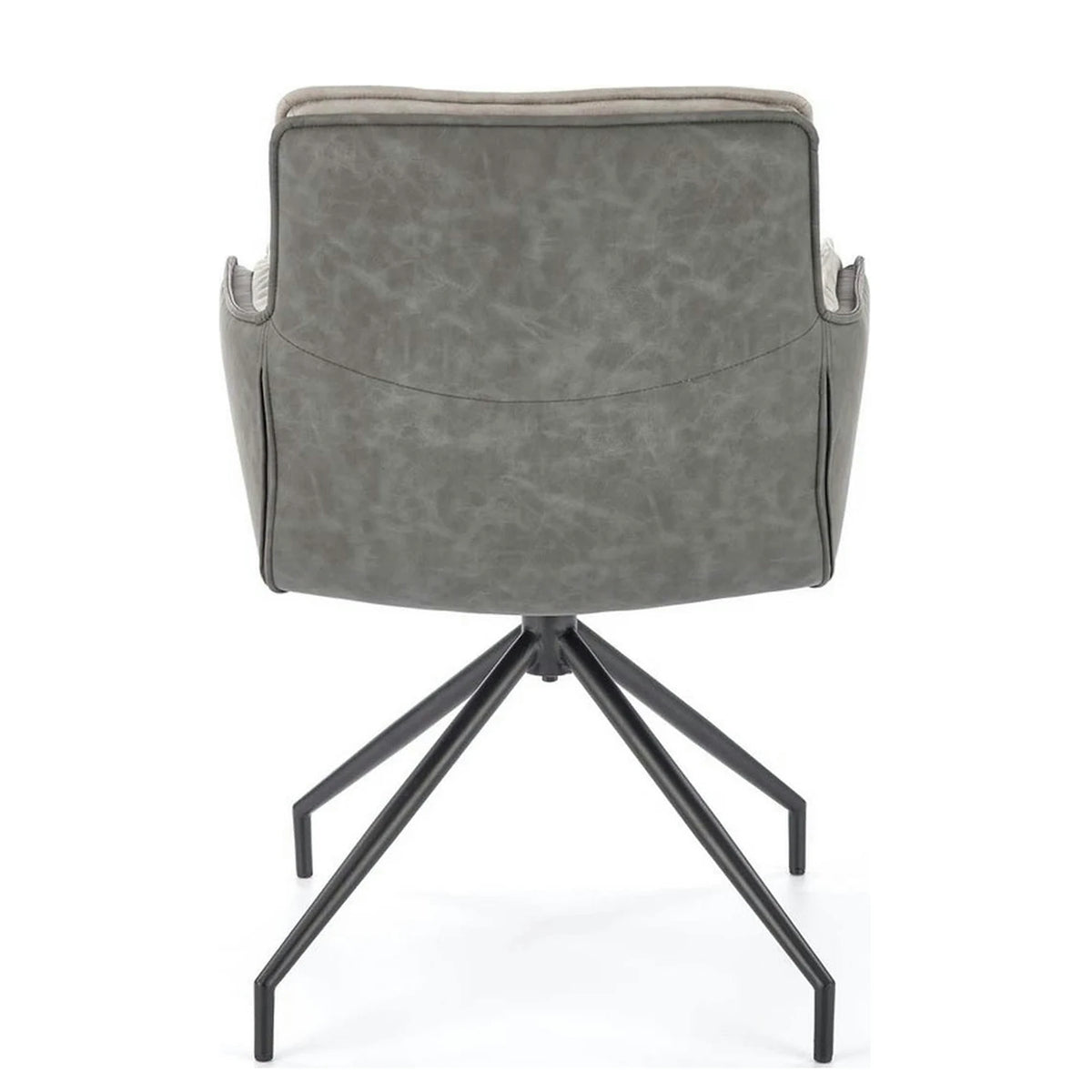 Scaun rotativ K523, gri/negru, stofa/piele ecologica, 61x61x85 cm