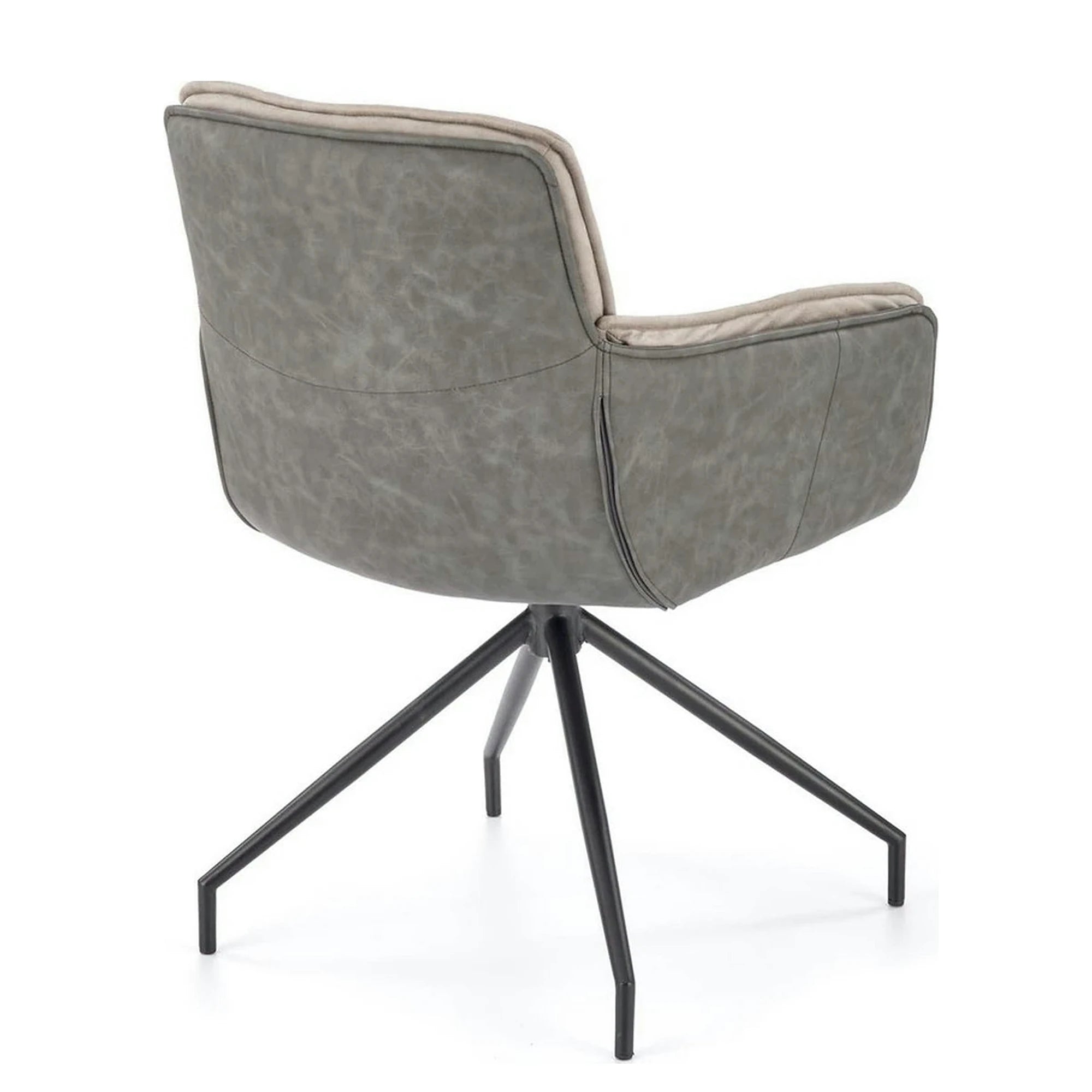 Scaun rotativ K523, gri/negru, stofa/piele ecologica, 61x61x85 cm
