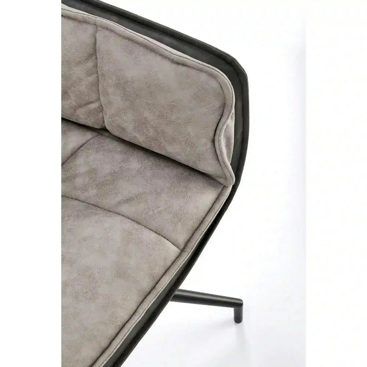 Scaun rotativ K523, gri/negru, stofa/piele ecologica, 61x61x85 cm