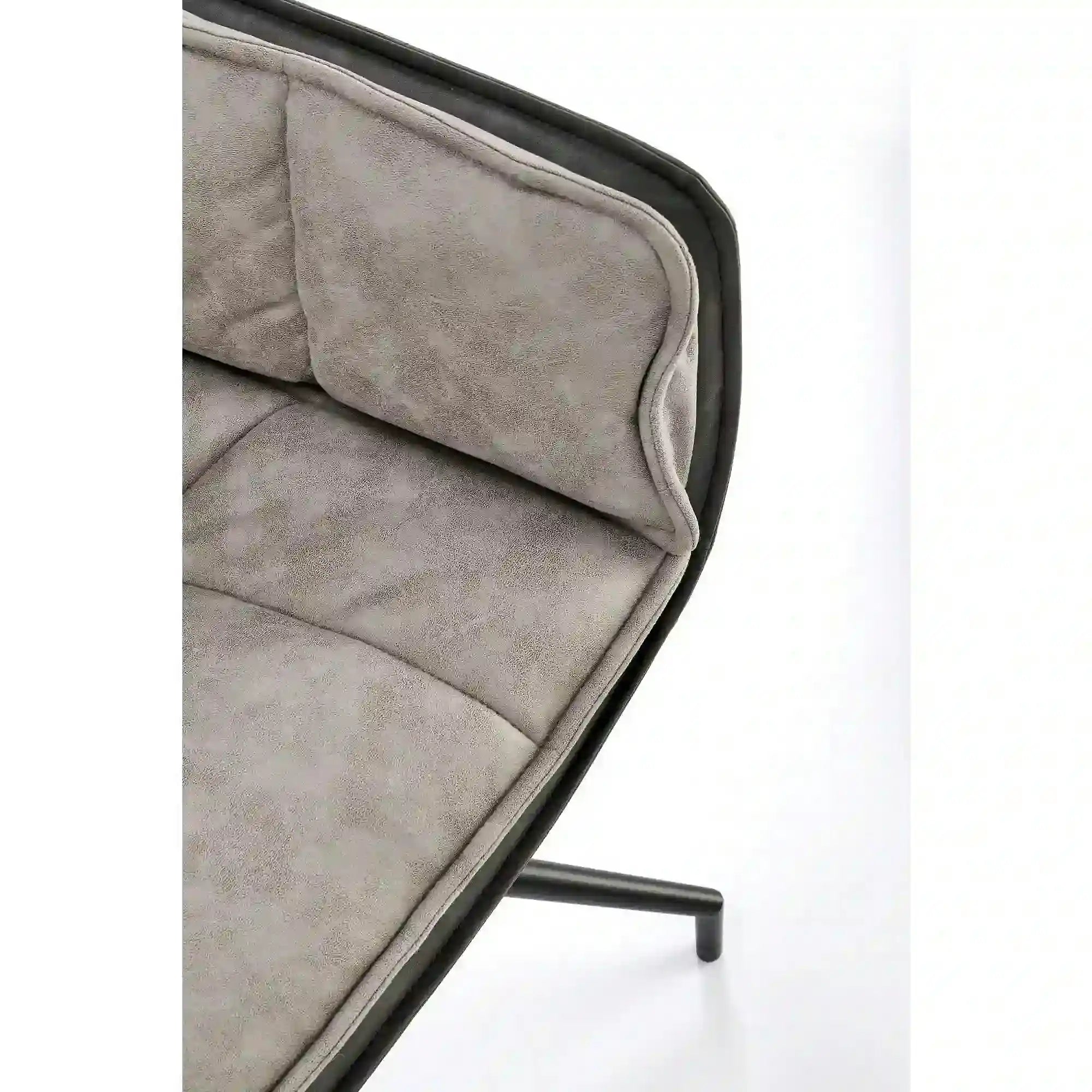 Scaun rotativ K523, gri/negru, stofa/piele ecologica, 61x61x85 cm