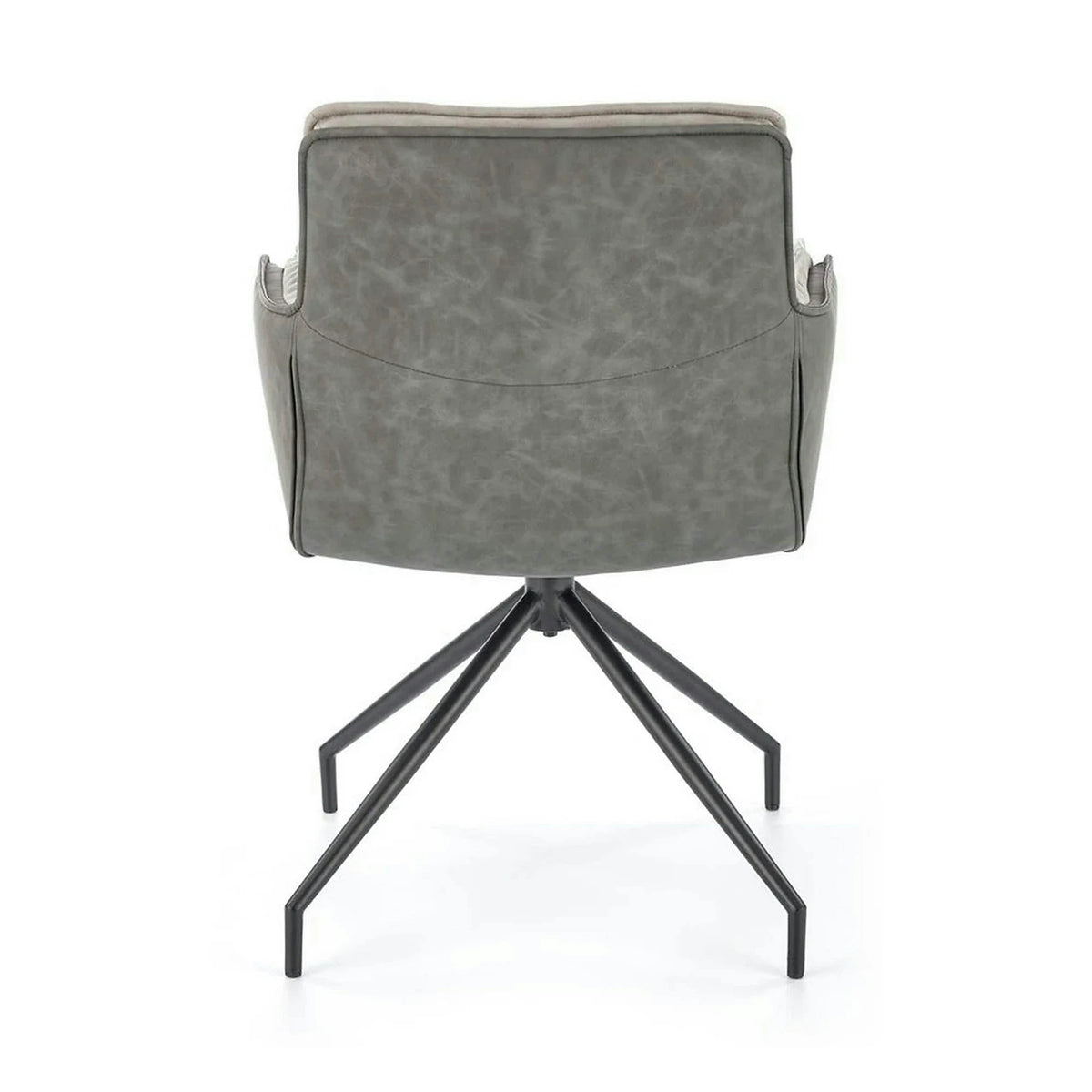 Scaun rotativ K523, gri/negru, stofa/piele ecologica, 61x61x85 cm