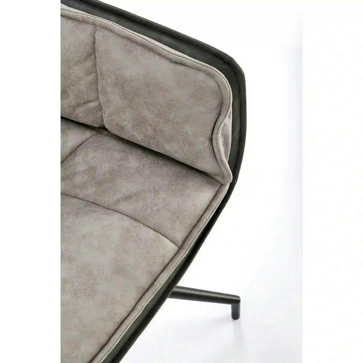 Scaun rotativ K523, gri/negru, stofa/piele ecologica, 61x61x85 cm