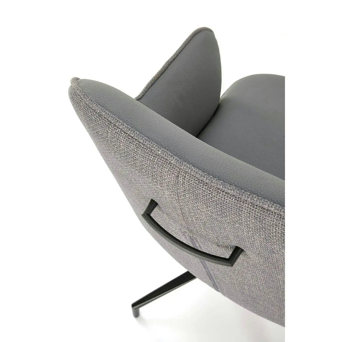 Scaun rotativ K527, gri/negru, stofa clasica/piele ecologica/metal, 60x65x85 cm
