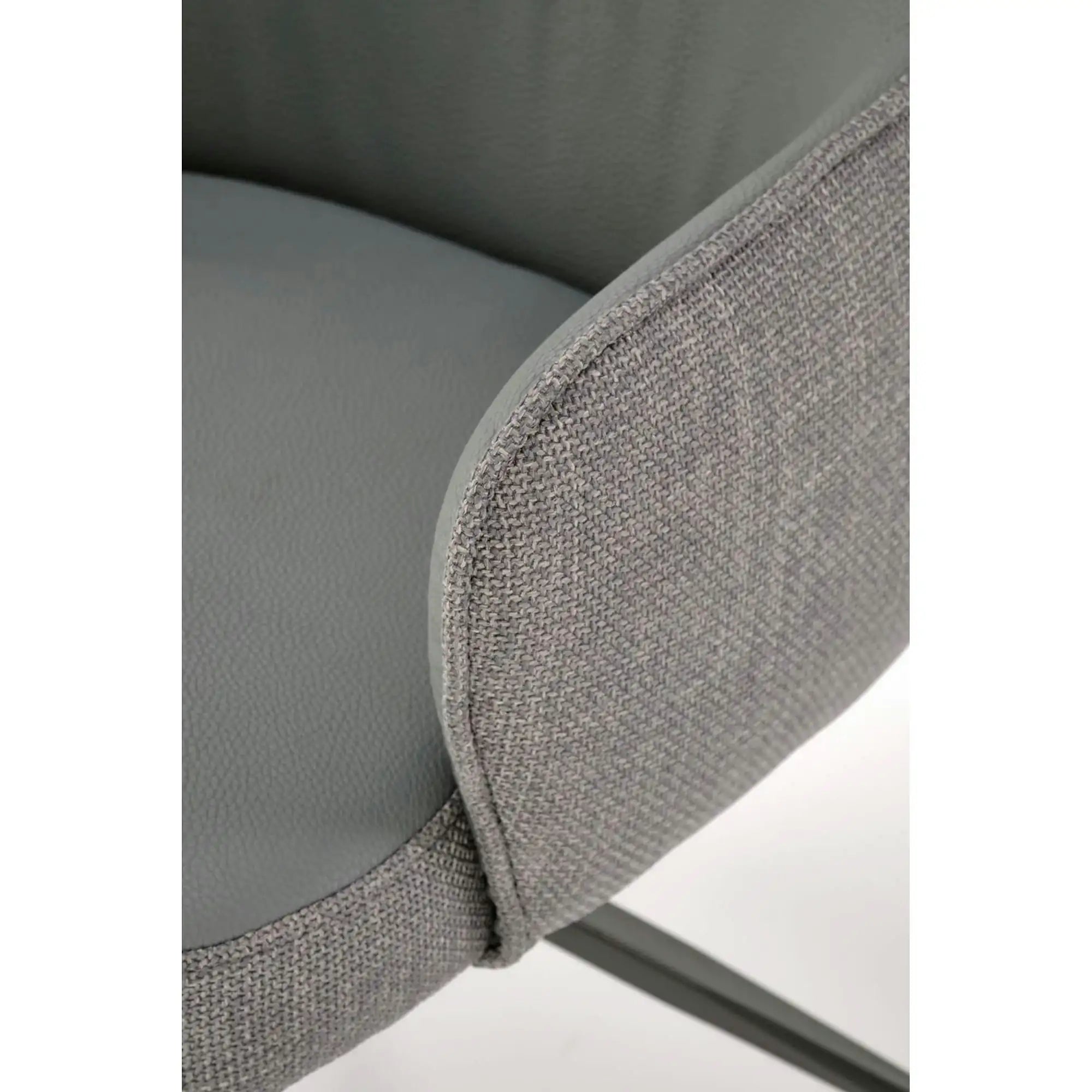 Scaun rotativ K527, gri/negru, stofa clasica/piele ecologica/metal, 60x65x85 cm