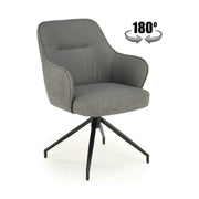 Scaun rotativ K527, gri/negru, stofa clasica/piele ecologica/metal, 60x65x85 cm