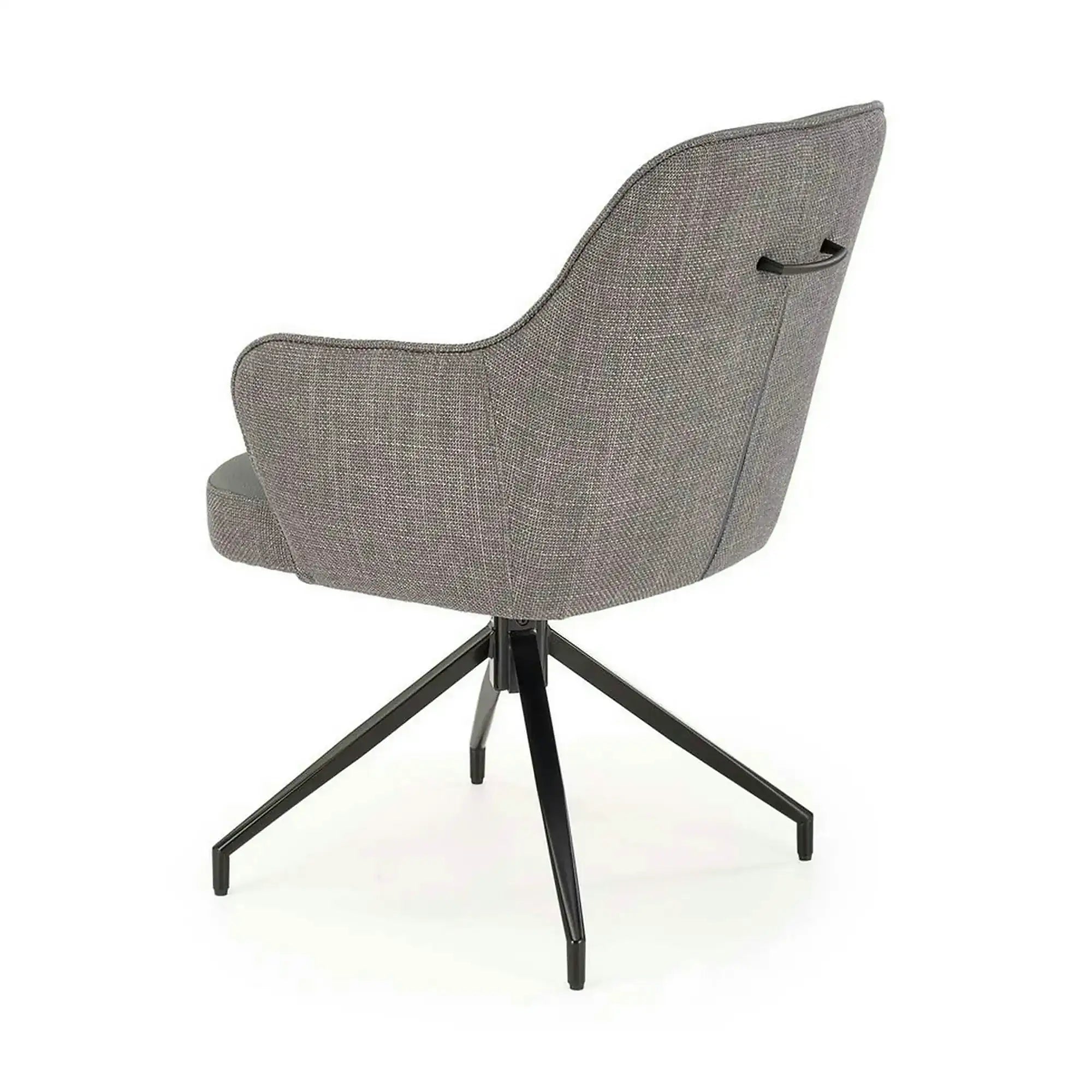 Scaun rotativ K527, gri/negru, stofa clasica/piele ecologica/metal, 60x65x85 cm