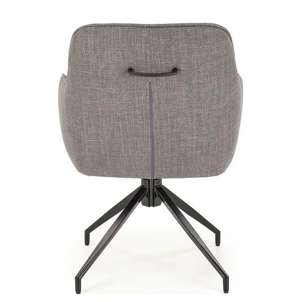 Scaun rotativ K527, gri/negru, stofa clasica/piele ecologica/metal, 60x65x85 cm