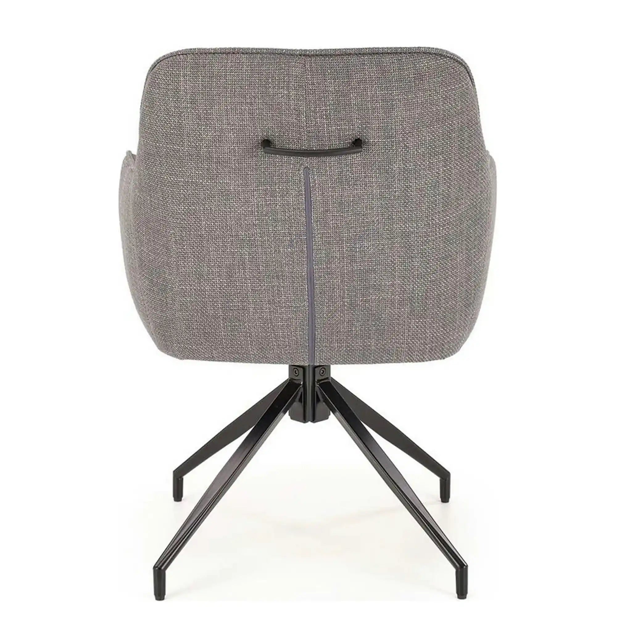 Scaun rotativ K527, gri/negru, stofa clasica/piele ecologica/metal, 60x65x85 cm