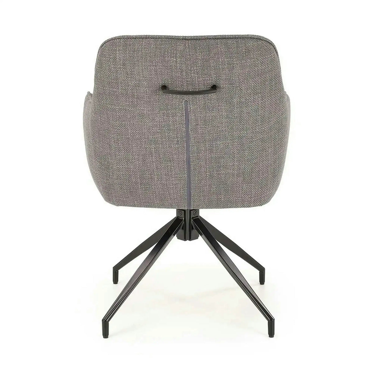 Scaun rotativ K527, gri/negru, stofa clasica/piele ecologica/metal, 60x65x85 cm