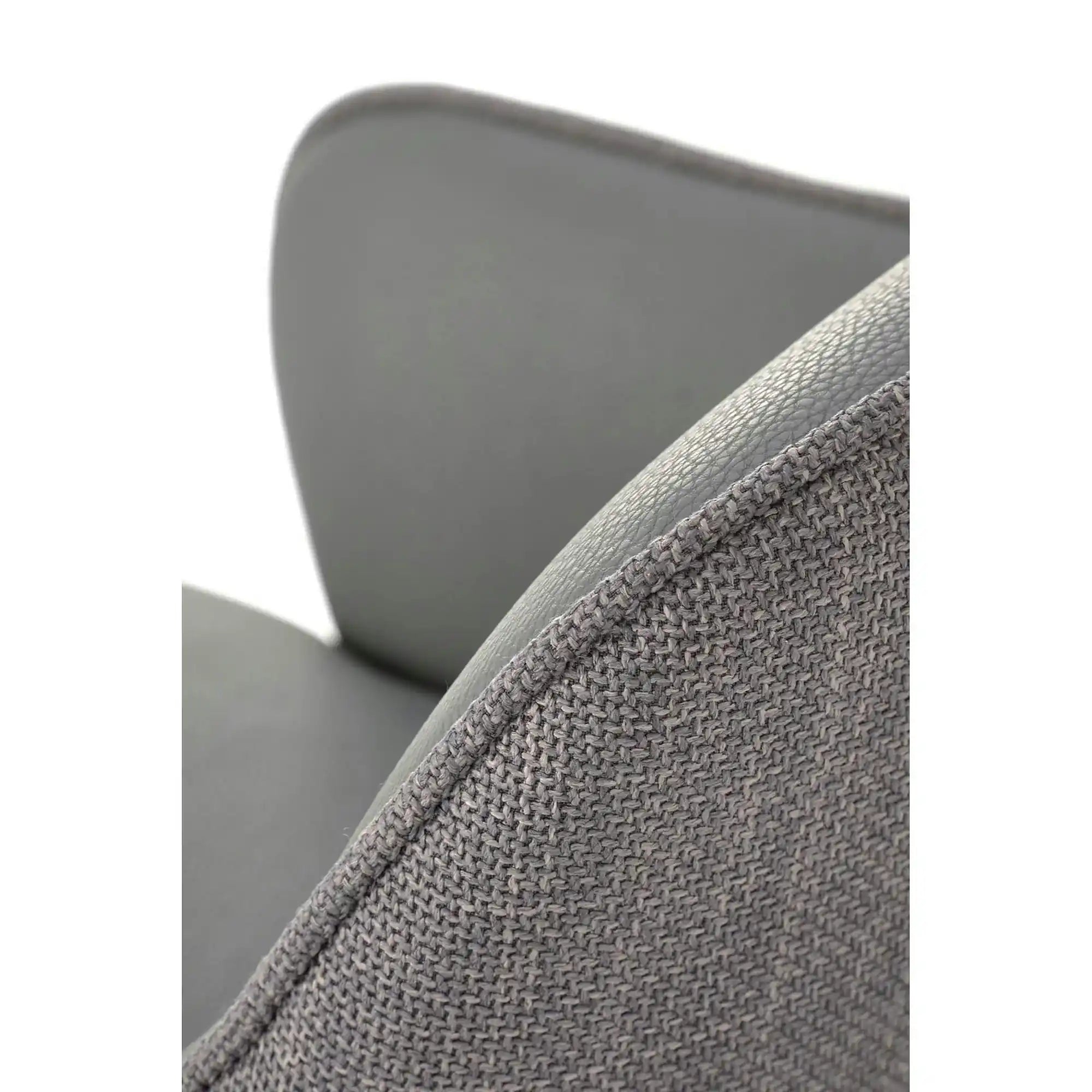 Scaun rotativ K527, gri/negru, stofa clasica/piele ecologica/metal, 60x65x85 cm