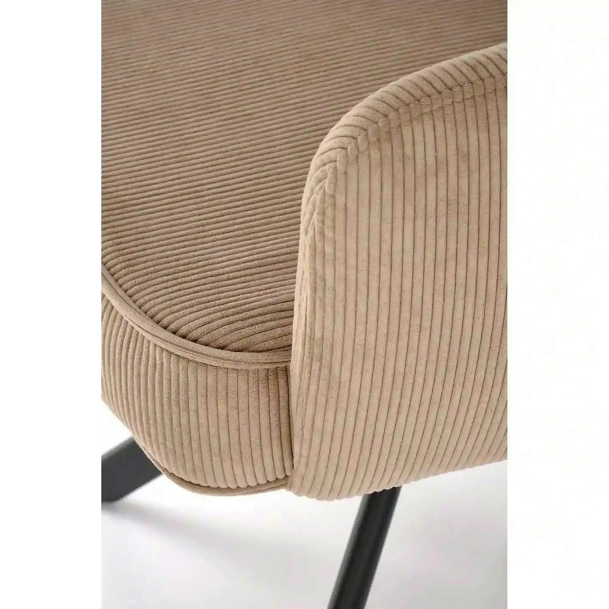 Scaun rotativ K528, cappucino/negru, stofa catifelata/metal, 60x67x90 cm