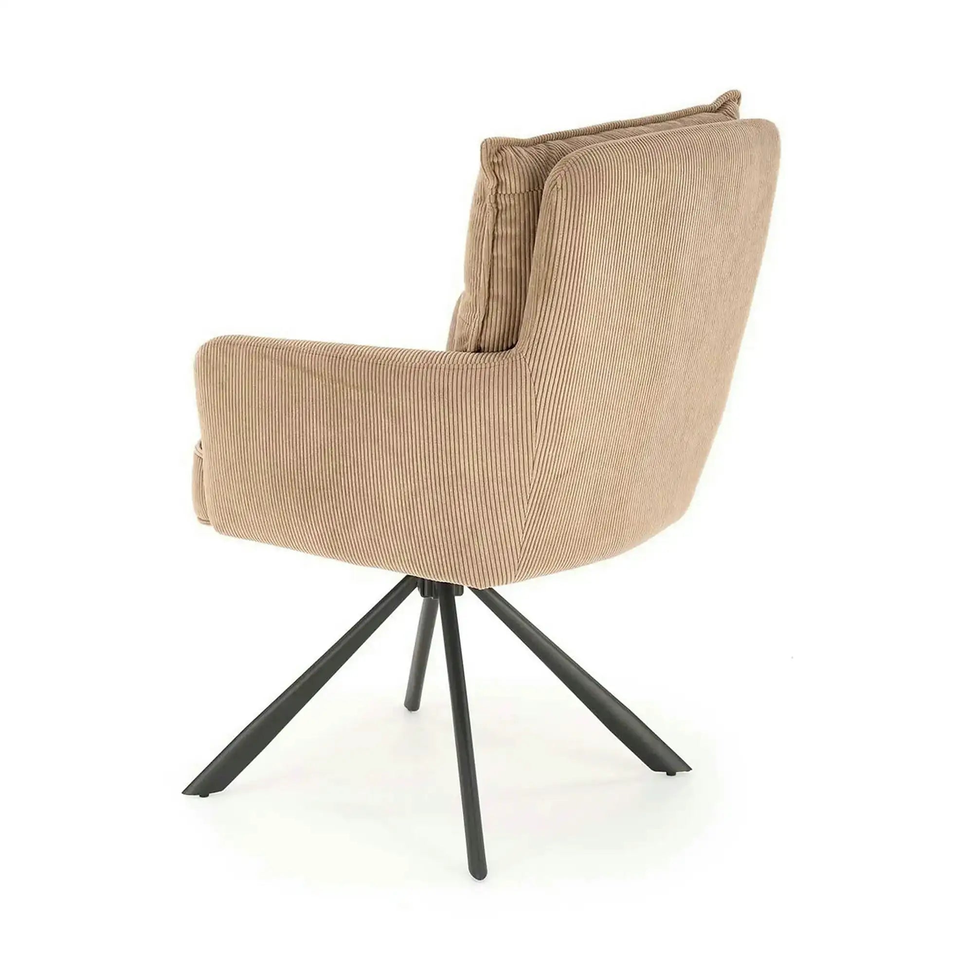 Scaun rotativ K528, cappucino/negru, stofa catifelata/metal, 60x67x90 cm