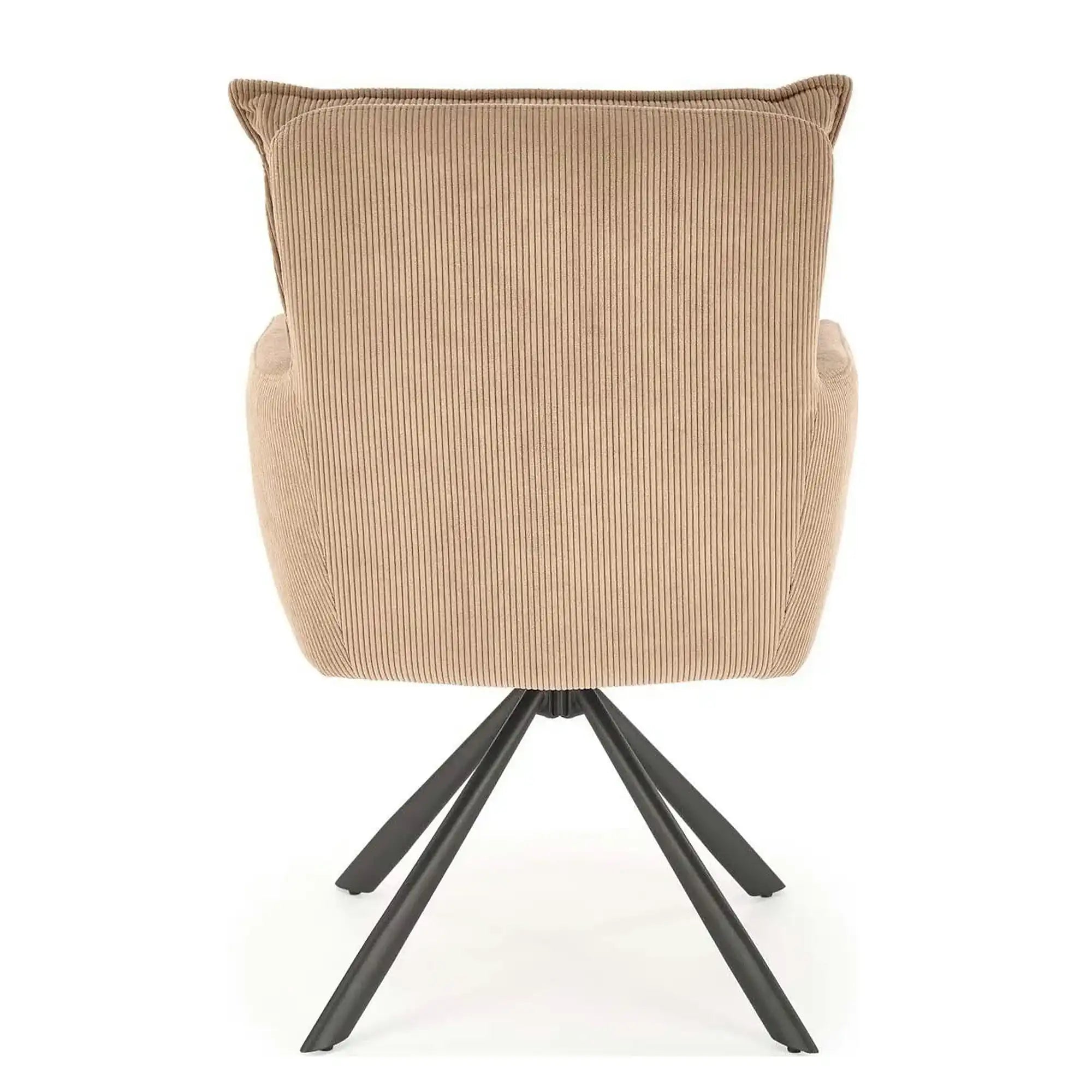 Scaun rotativ K528, cappucino/negru, stofa catifelata/metal, 60x67x90 cm