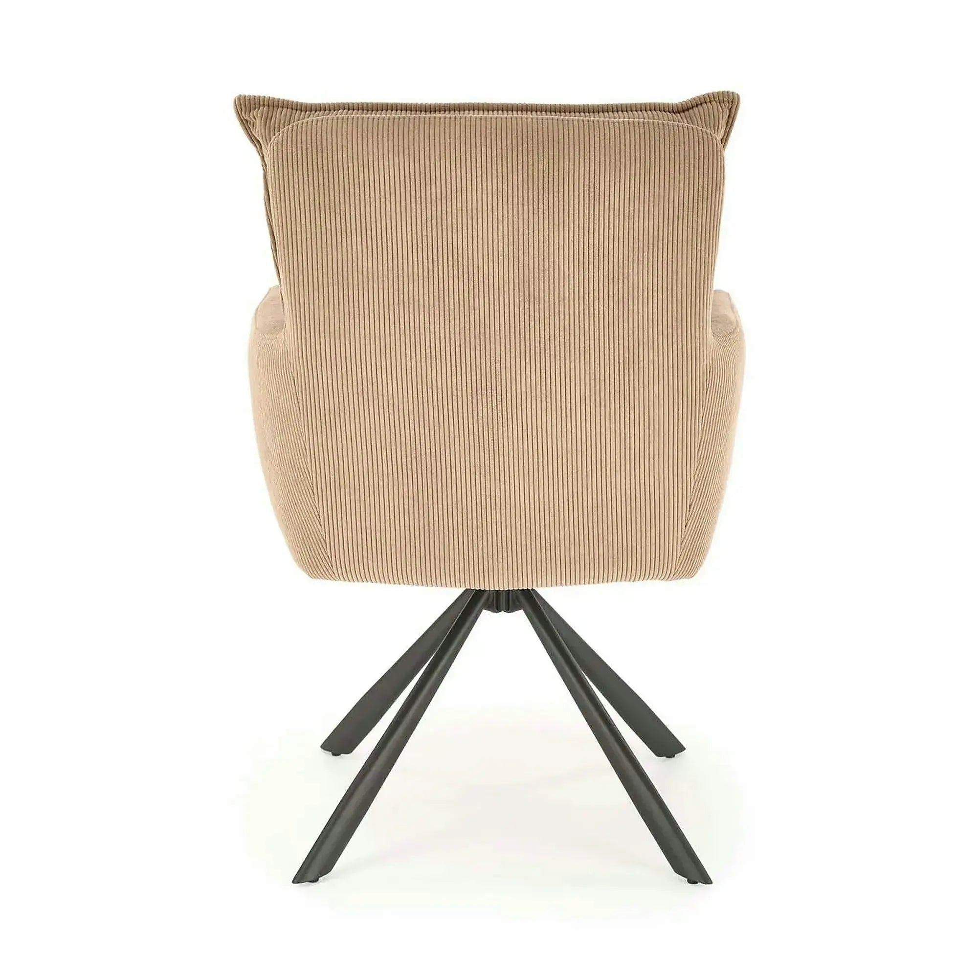 Scaun rotativ K528, cappucino/negru, stofa catifelata/metal, 60x67x90 cm
