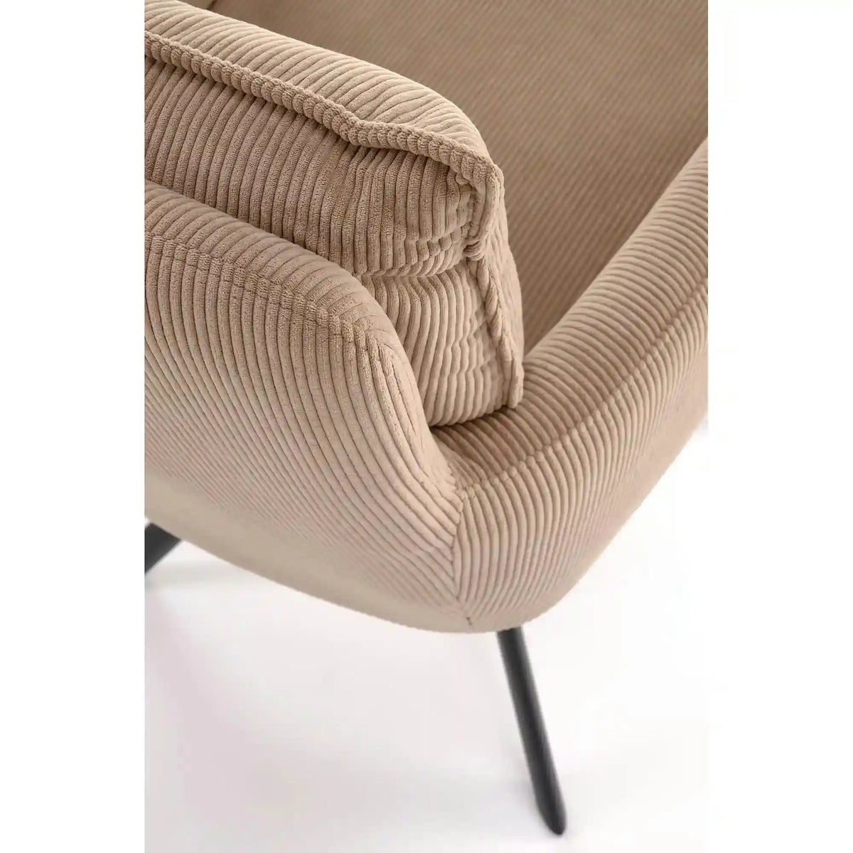 Scaun rotativ K528, cappucino/negru, stofa catifelata/metal, 60x67x90 cm