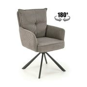 Scaun rotativ K528, gri/negru, stofa catifelata/metal, 60x67x90 cm