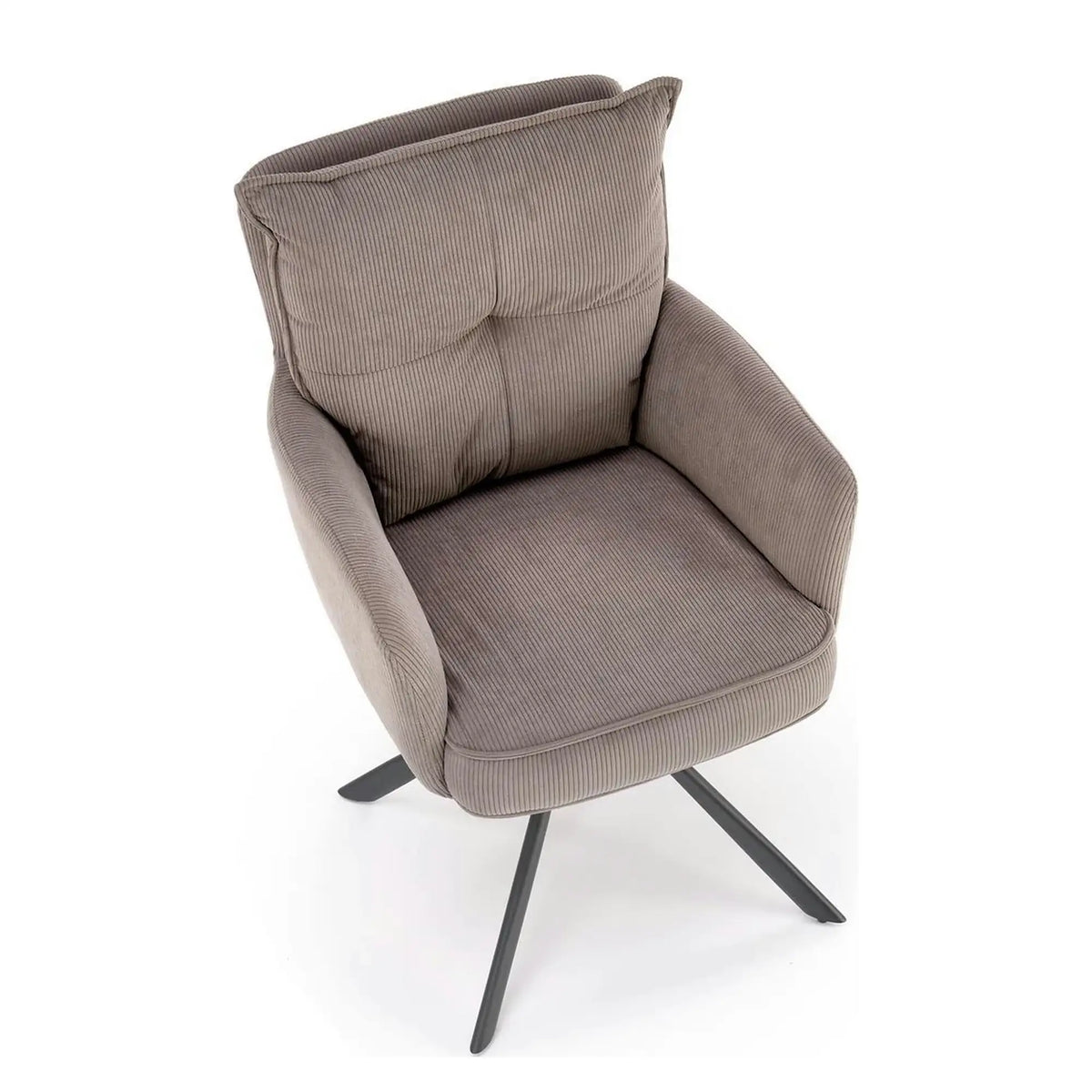Scaun rotativ K528, gri/negru, stofa catifelata/metal, 60x67x90 cm