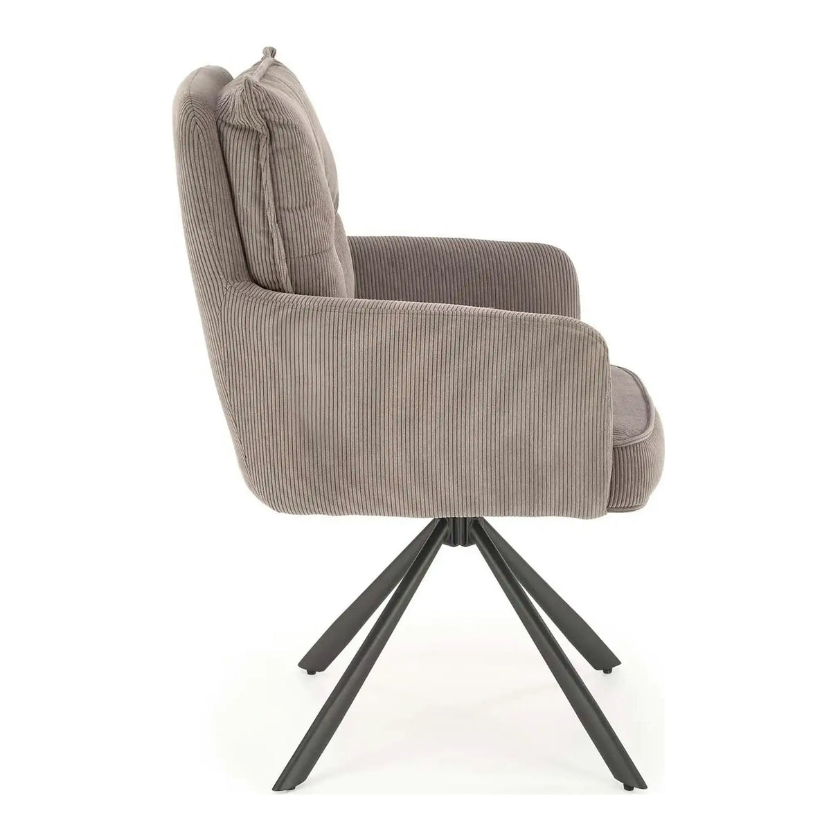 Scaun rotativ K528, gri/negru, stofa catifelata/metal, 60x67x90 cm