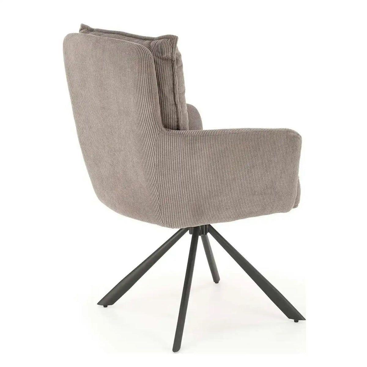 Scaun rotativ K528, gri/negru, stofa catifelata/metal, 60x67x90 cm