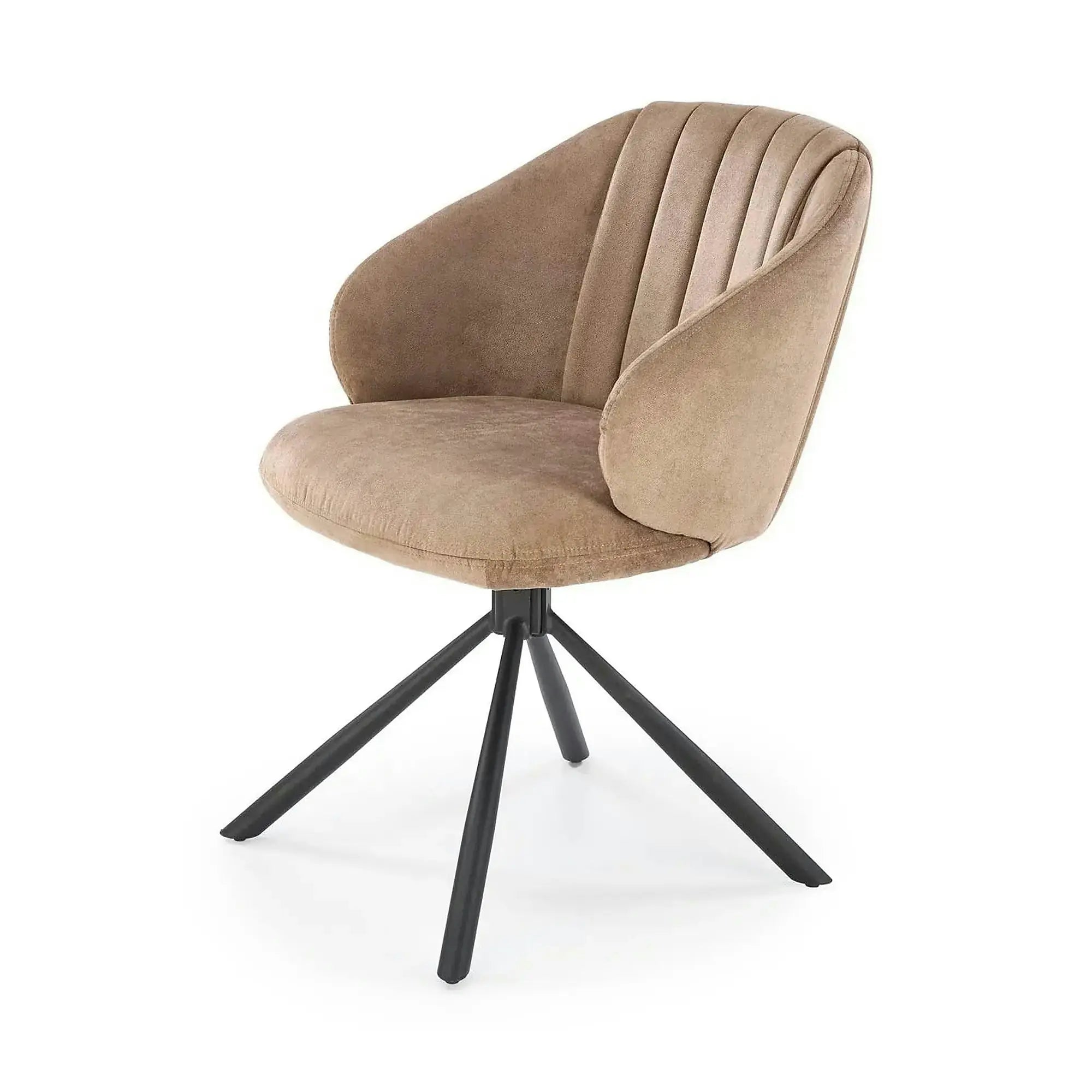 Scaun rotativ K533, cappuccino/negru, stofa clasica/metal, 57x60x80 cm