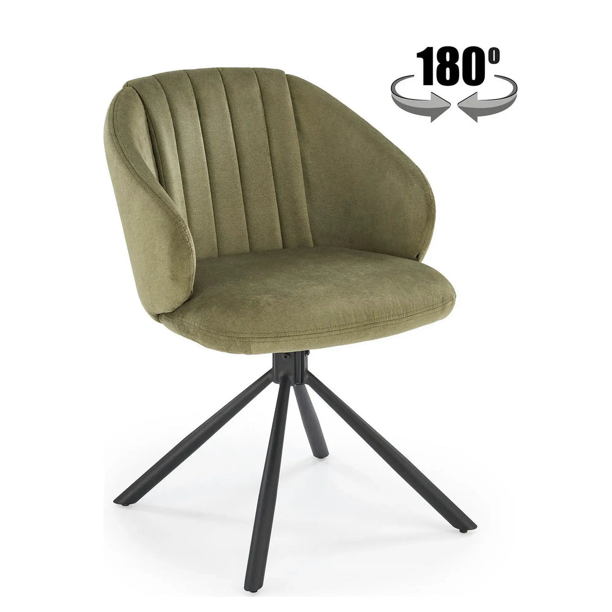 Scaun rotativ K533, verde/negru, stofa clasica/metal, 57x60x80 cm