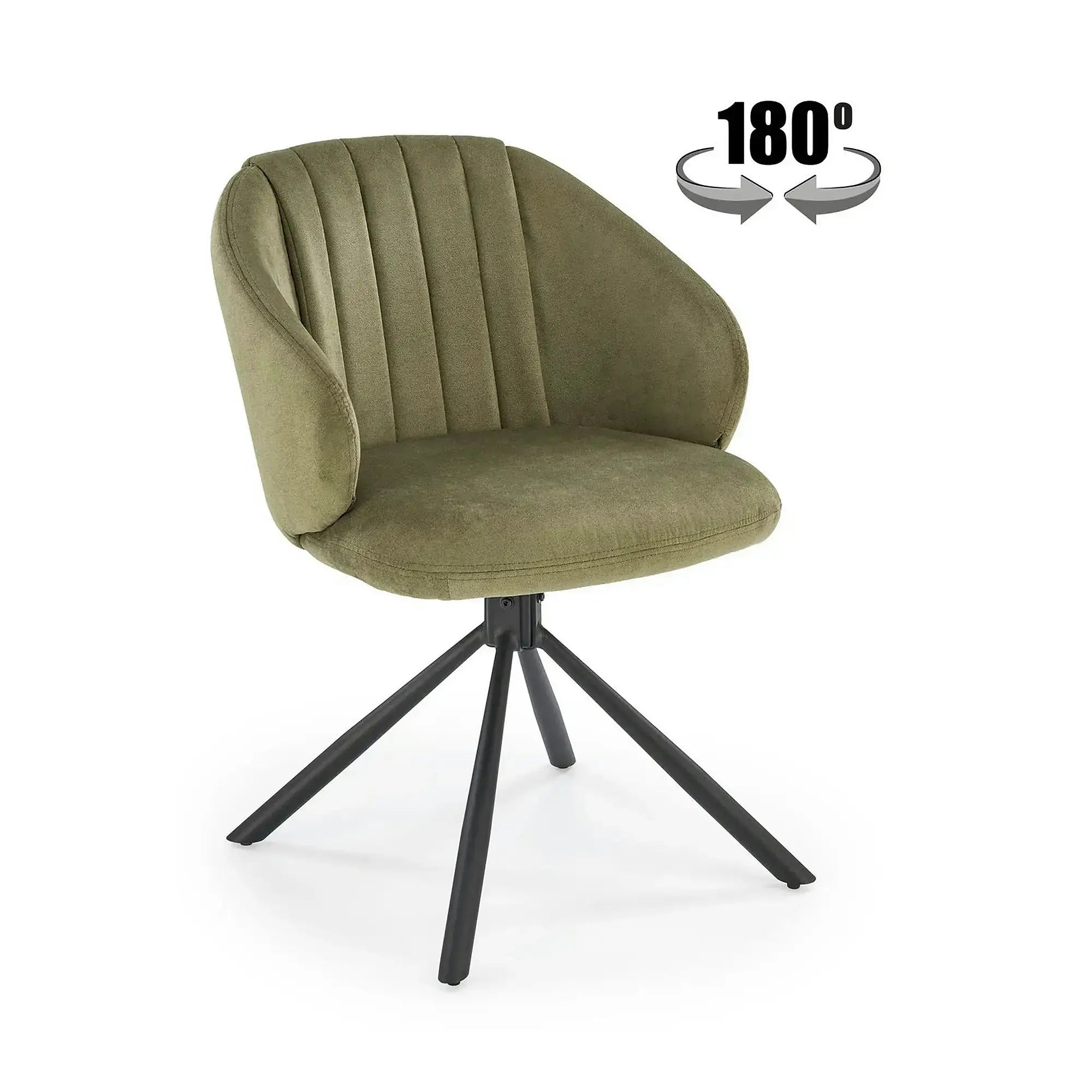 Scaun rotativ K533, verde/negru, stofa clasica/metal, 57x60x80 cm