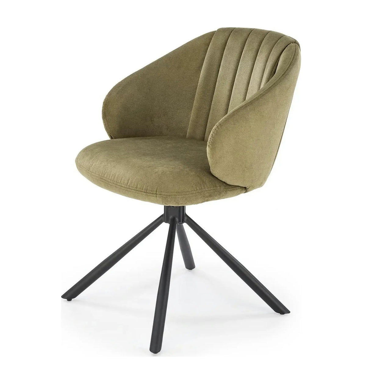 Scaun rotativ K533, verde/negru, stofa clasica/metal, 57x60x80 cm