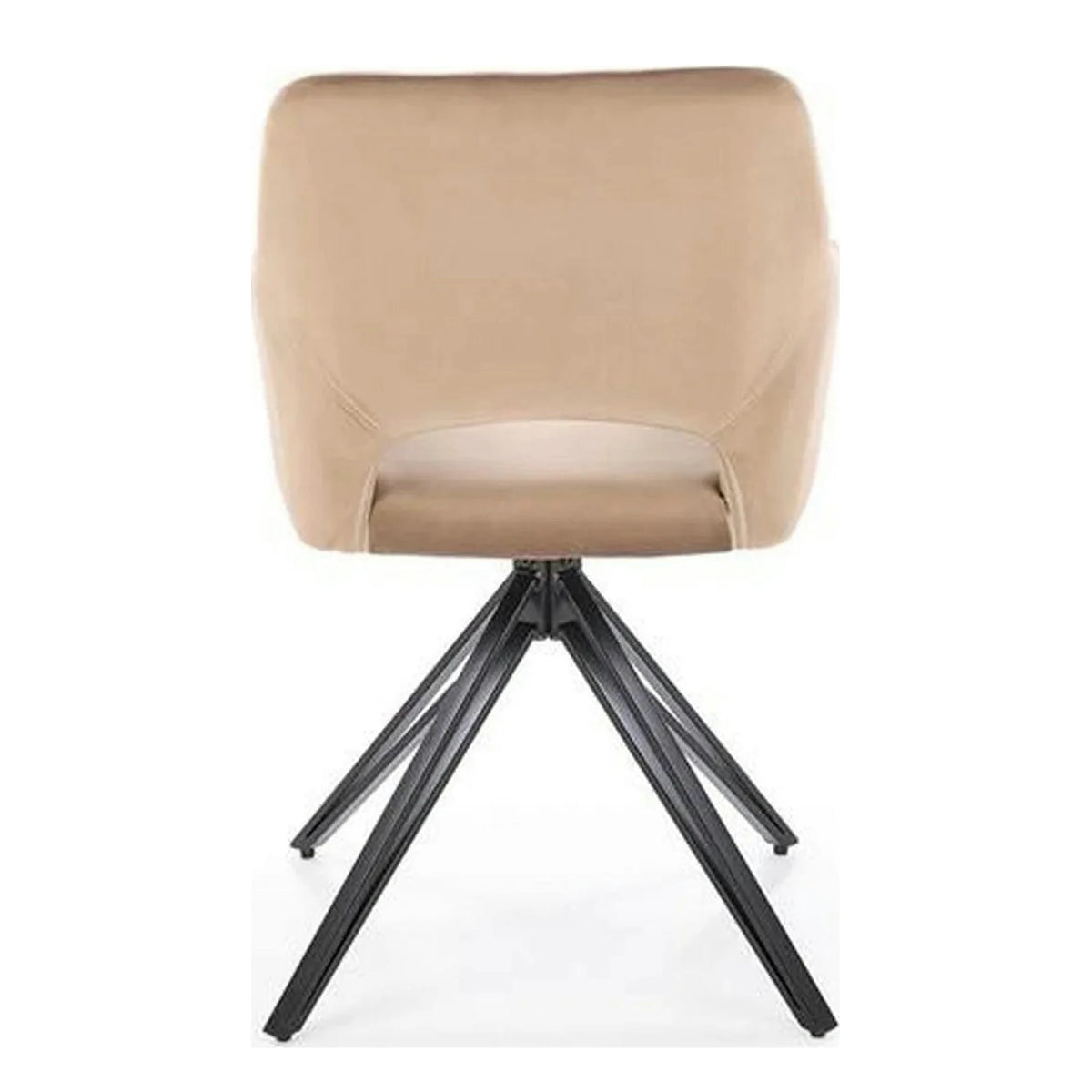 Scaun rotativ K535, bej/negru, stofa catifelata/metal, 57x60x86 cm