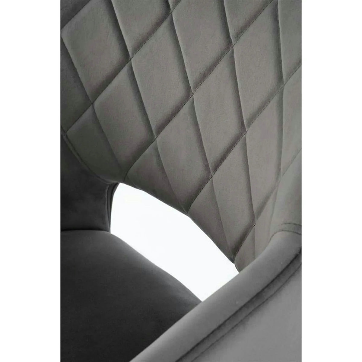 Scaun rotativ K535, gri/negru, stofa catifelata/metal, 57x60x86 cm