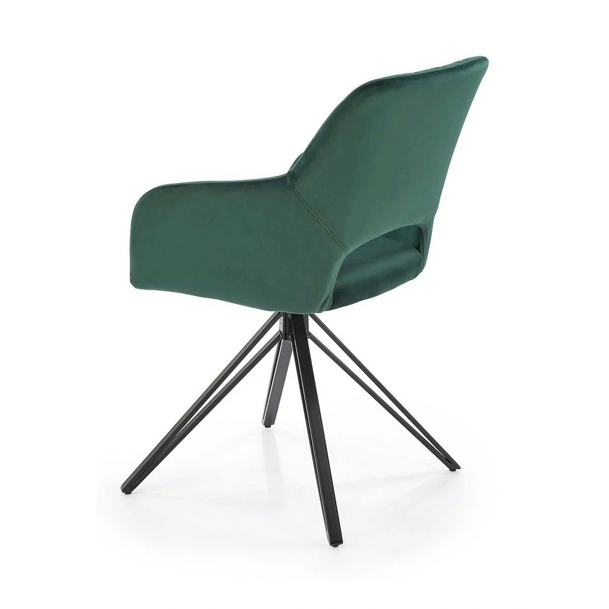 Scaun rotativ K535, verde inchis/negru, stofa catifelata/metal, 57x60x86 cm