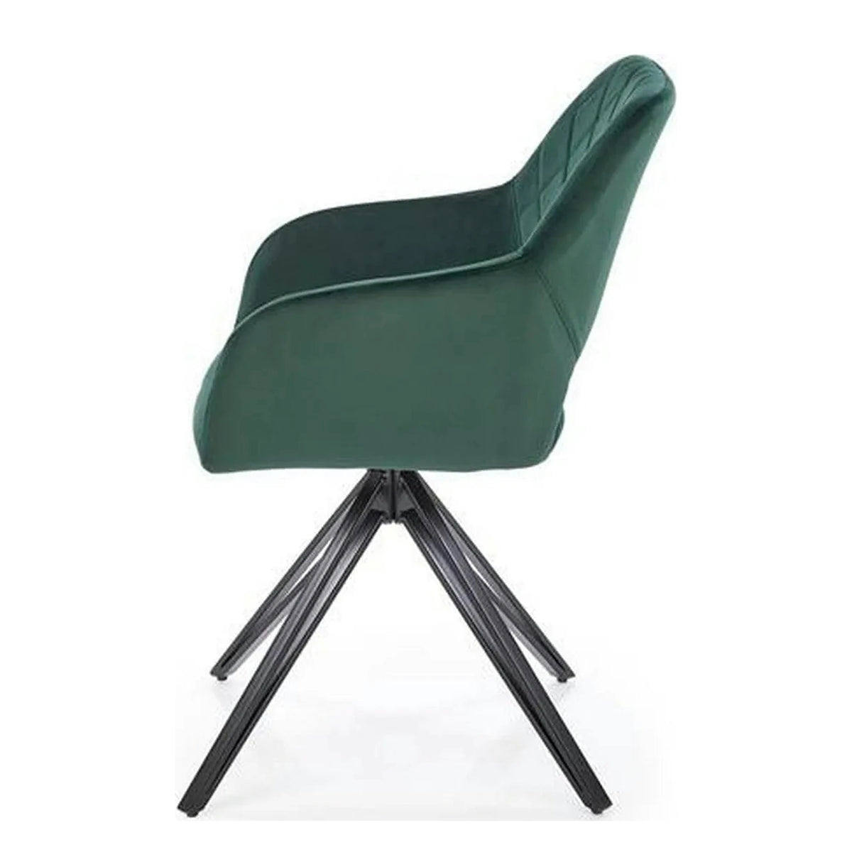 Scaun rotativ K535, verde inchis/negru, stofa catifelata/metal, 57x60x86 cm