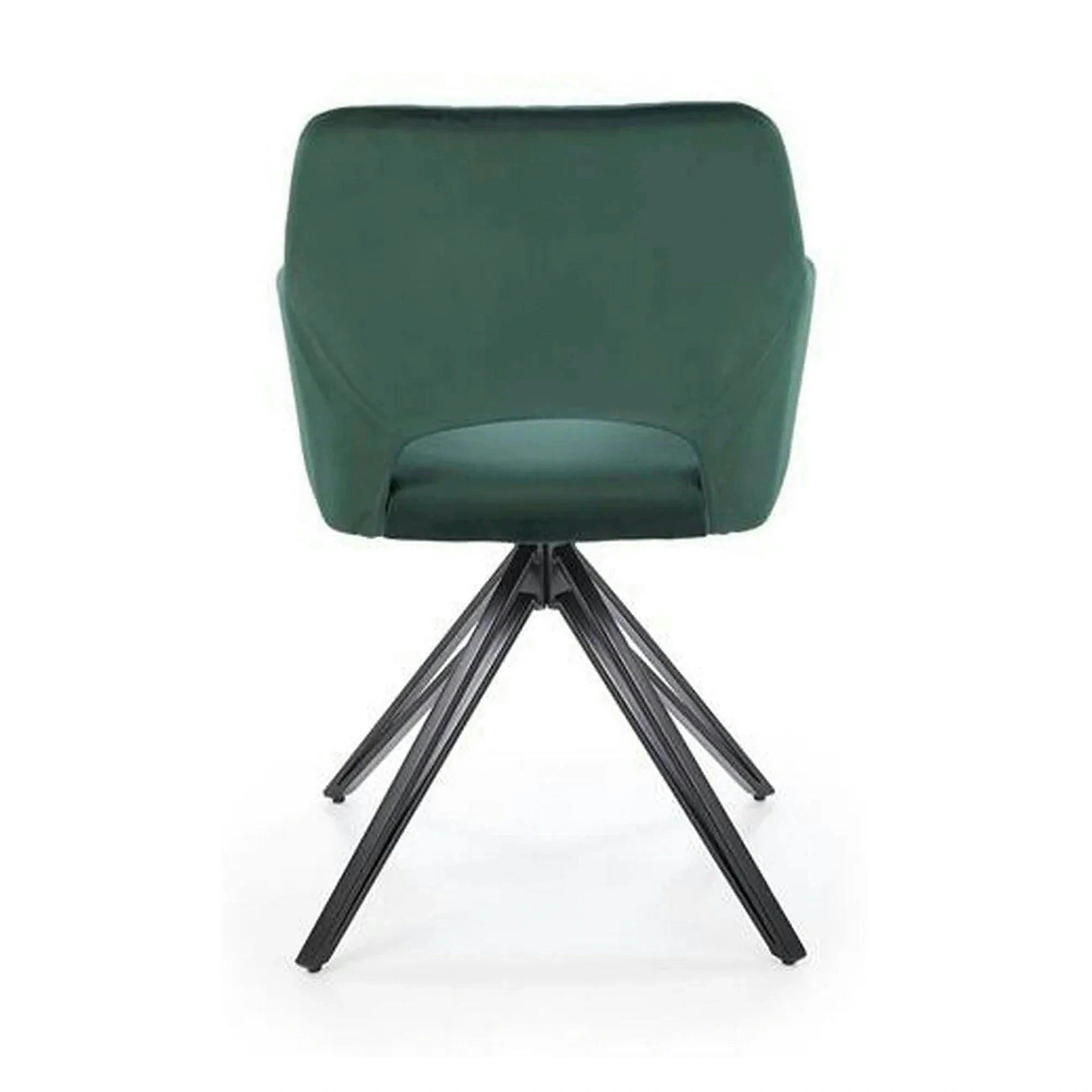 Scaun rotativ K535, verde inchis/negru, stofa catifelata/metal, 57x60x86 cm