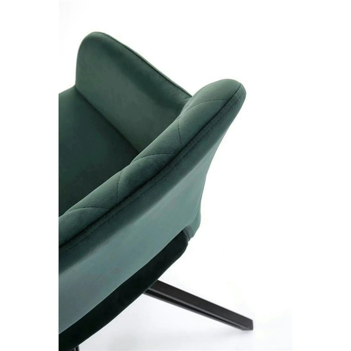 Scaun rotativ K535, verde inchis/negru, stofa catifelata/metal, 57x60x86 cm