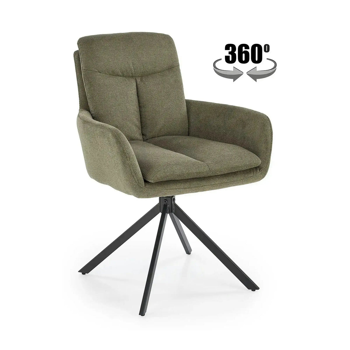 Scaun rotativ K536, verde/negru, stofa clasica/metal, 62x68x85 cm