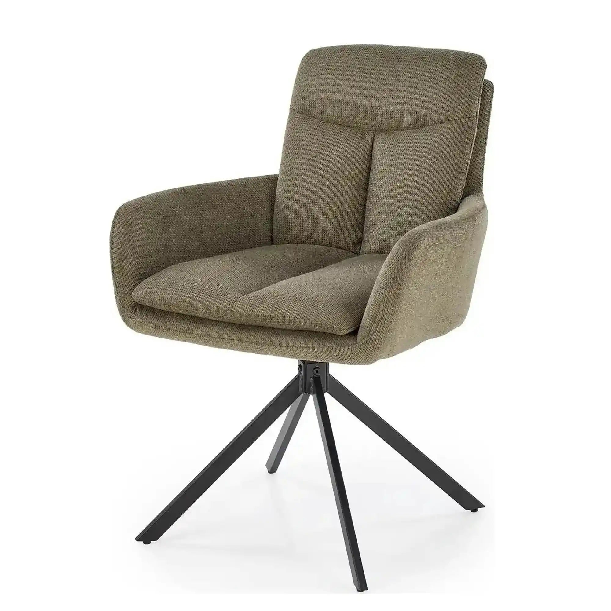 Scaun rotativ K536, verde/negru, stofa clasica/metal, 62x68x85 cm