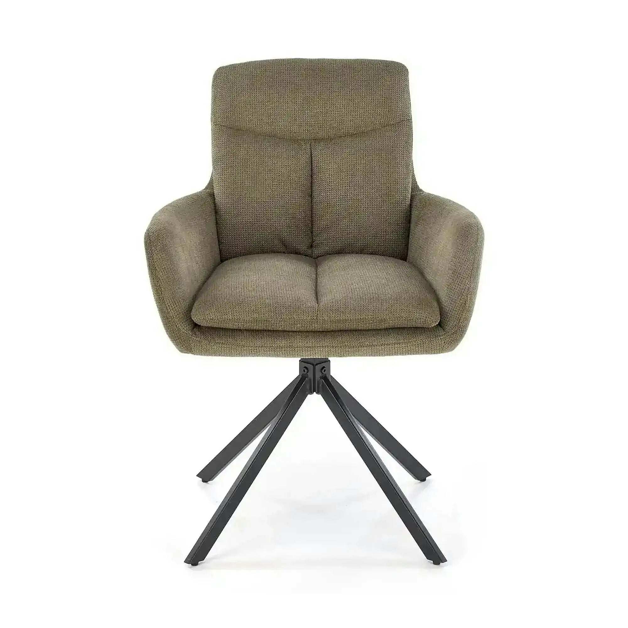 Scaun rotativ K536, verde/negru, stofa clasica/metal, 62x68x85 cm