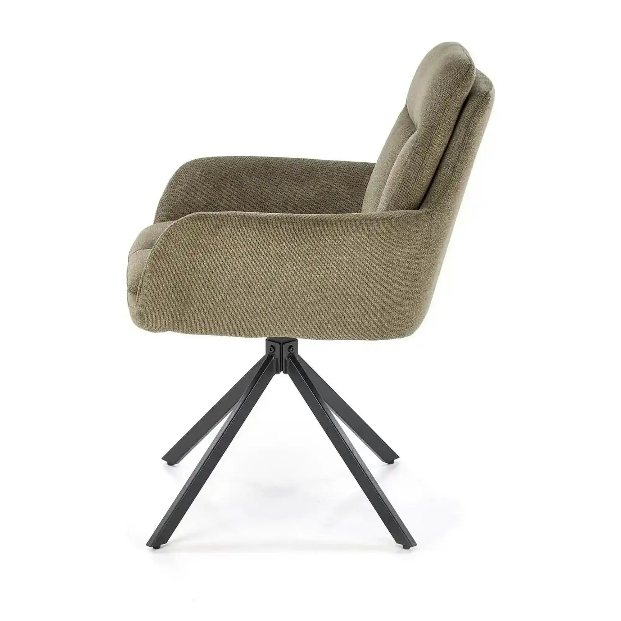 Scaun rotativ K536, verde/negru, stofa clasica/metal, 62x68x85 cm